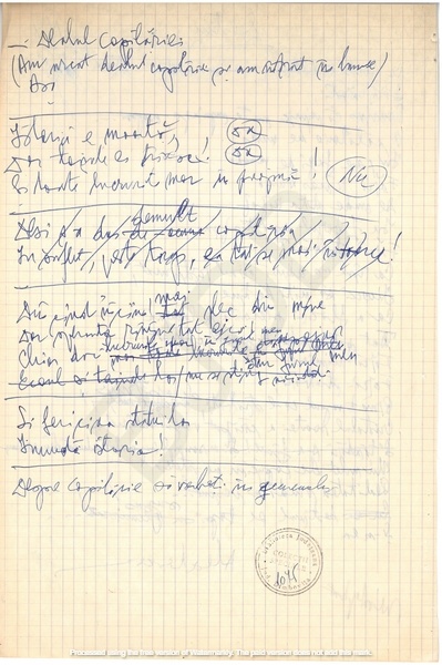 M-1063-1075-21 - 12 File de caiet cu ciorne de poezii. ALEXANDRU MIRCESCU